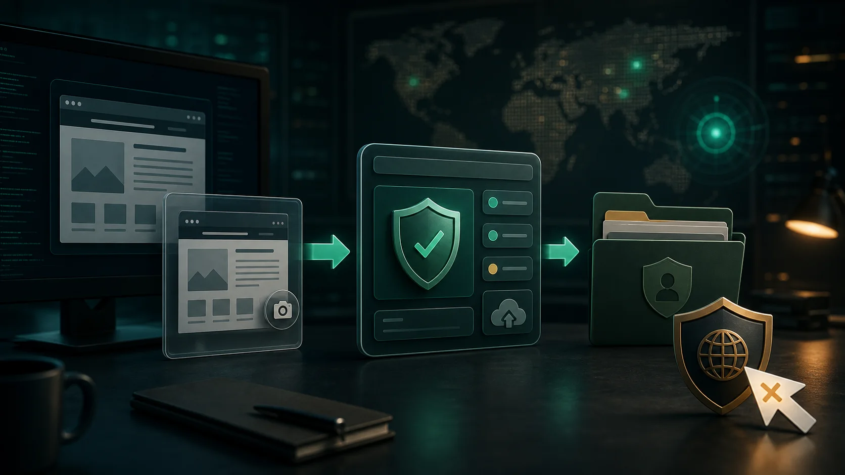 Conceptual workflow for reporting a suspicious public website without interacting with it