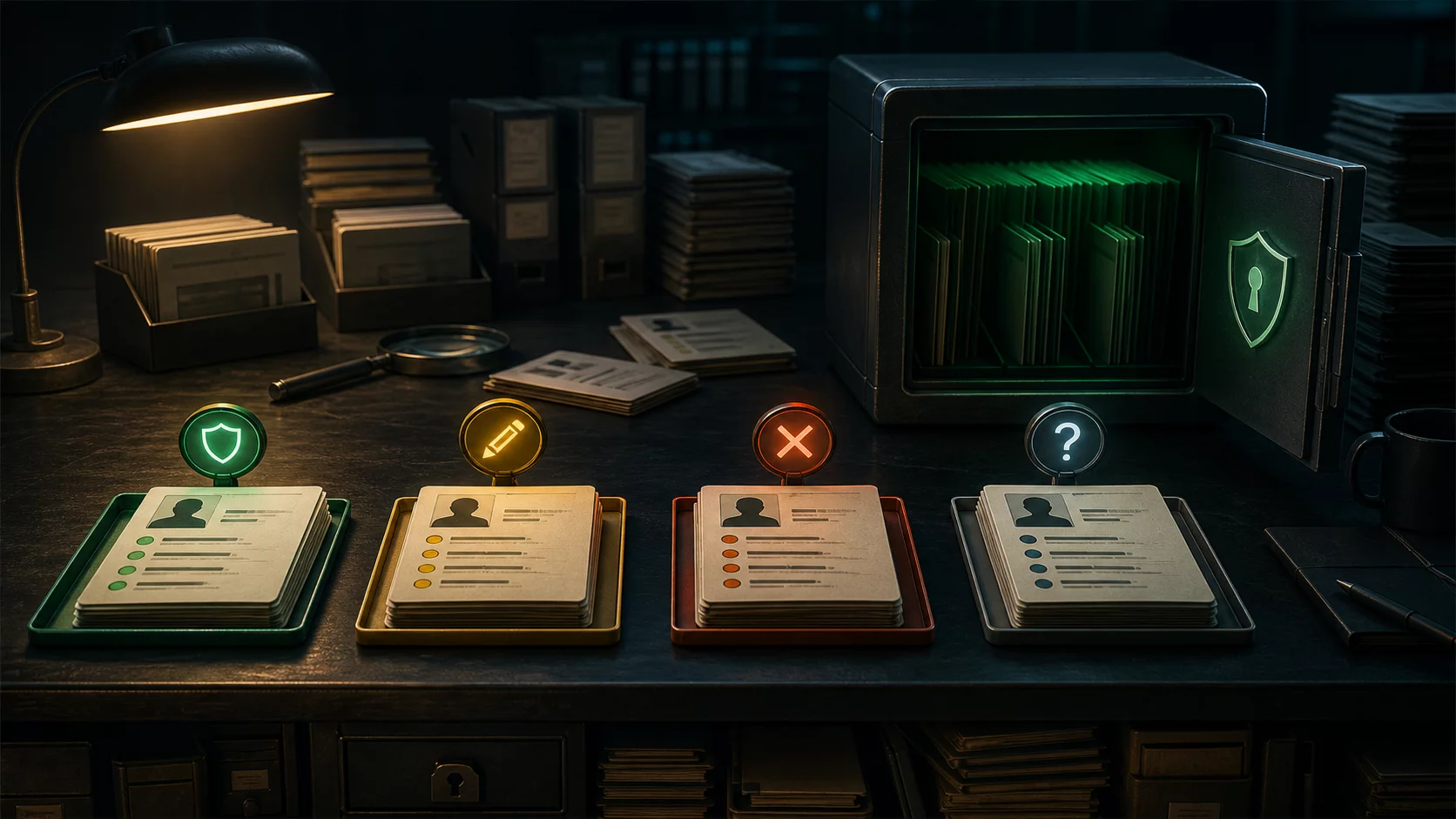 Conceptual historic account review categories for keep update close and uncertain